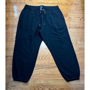 H&M Joggers Sweatpants Mens XL Black Fleece Drawstring Pockets Outdoor